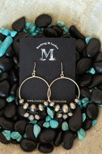 Pink Opal Navajo Pearl Hoops