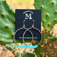 Load image into Gallery viewer, Blue Opal Pearl Hoops

